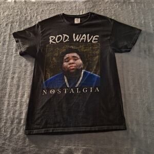 Rod Wave Nostalgia Tour Black T-Shirt Size Medium Concert Rare Cotton